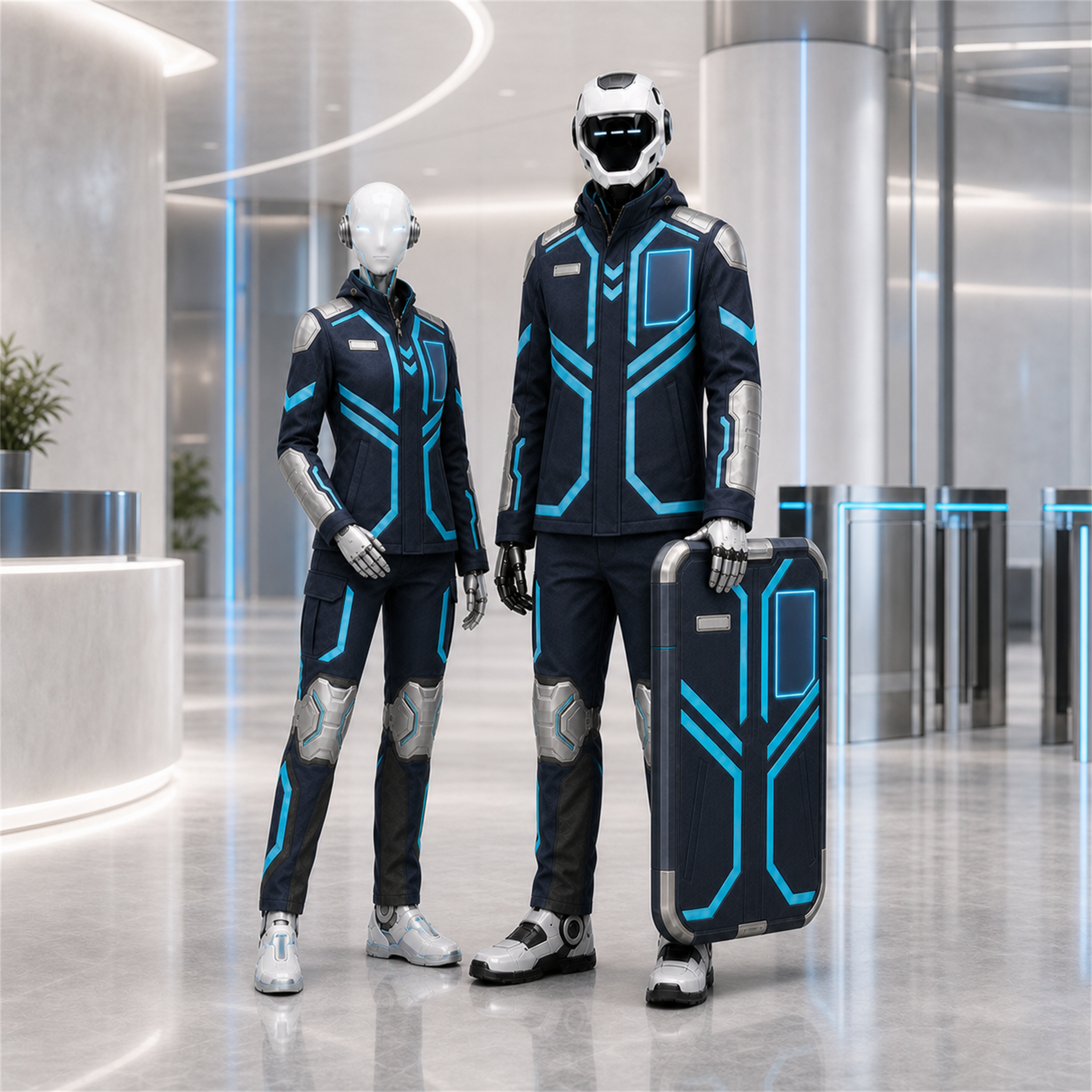 BotCouture Security Line fuer humanoide Roboter mit sichtbarer Rollenkommunikation