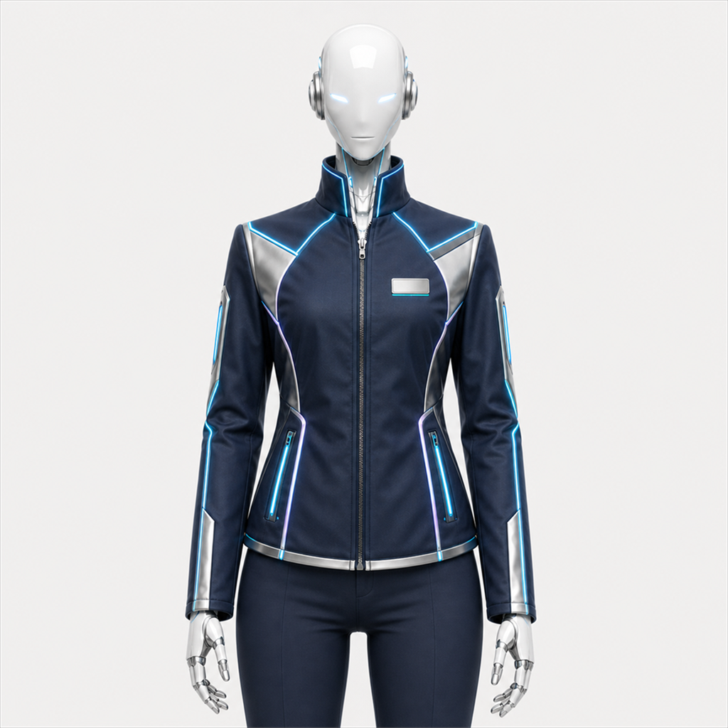 AURA traegt die BotCouture Branded Role Jacket