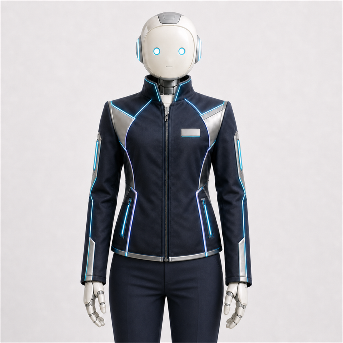 LUMI traegt die BotCouture Branded Role Jacket