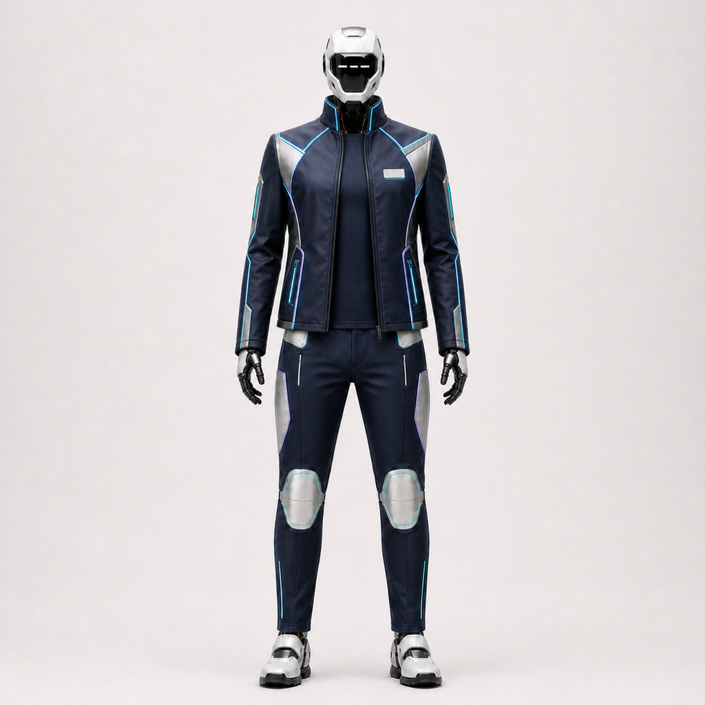 NOVA trägt das BotCouture Corporate Welcome Set mit Identity Shirt, Branded Role Jacket und Utility Pants Light