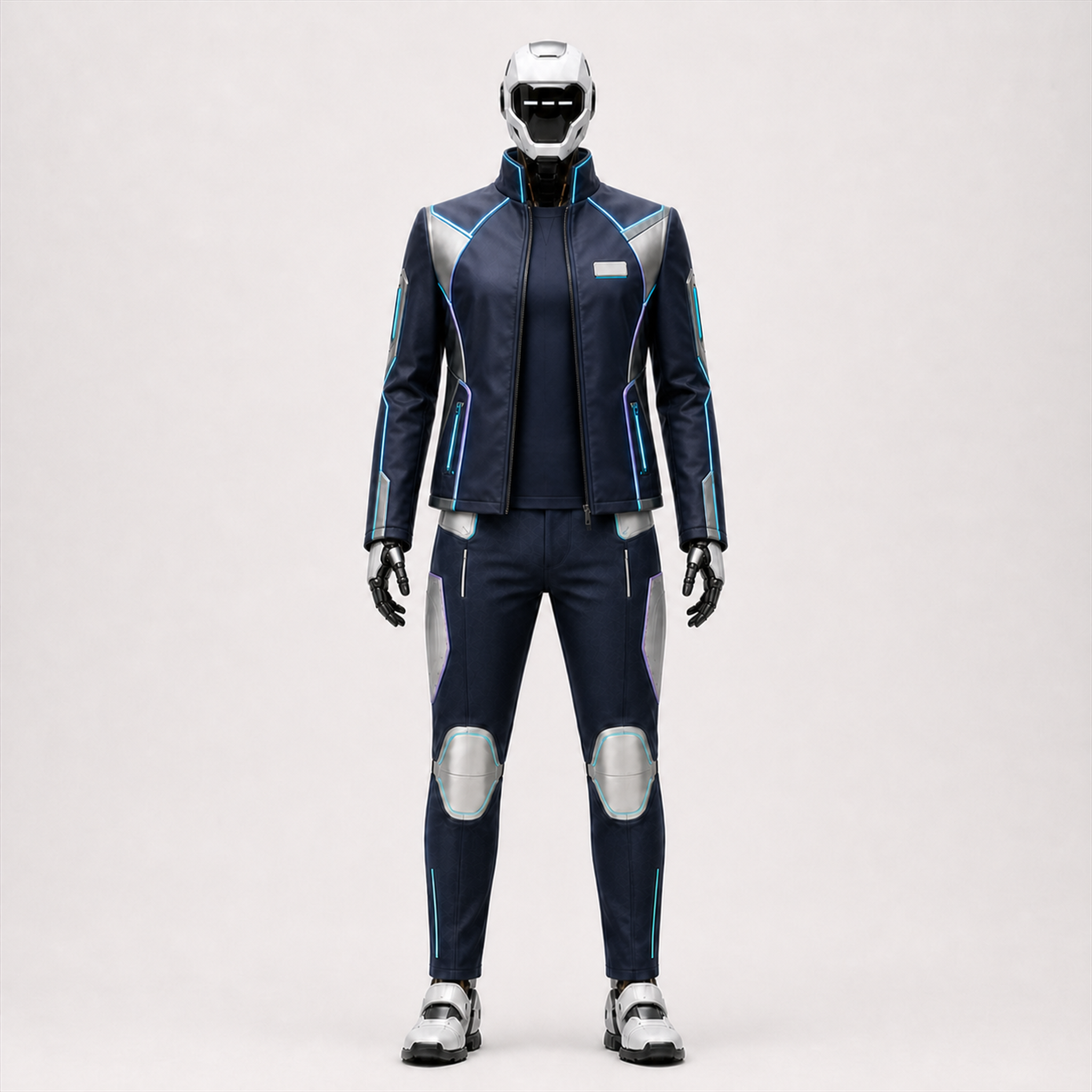 NOVA trägt das BotCouture Corporate Welcome Set mit Identity Shirt, Branded Role Jacket und Utility Pants Light
