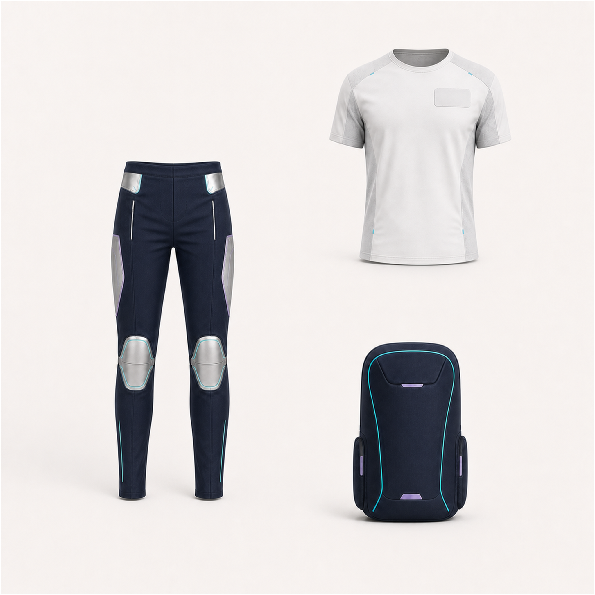 BotCouture Everyday Starter Set mit weißem Basic Shirt, dunkelblauer Utility Pants Light und Companion Pack Mini Rucksack