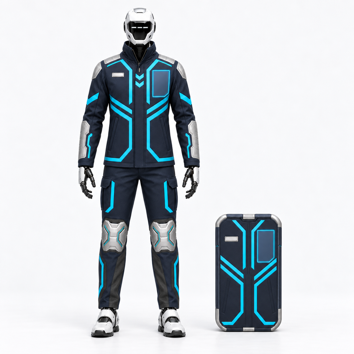 NOVA frontal im BotCouture Security Pro Set mit Security Role Jacket, Utility Pants Pro und Modular Security Bag