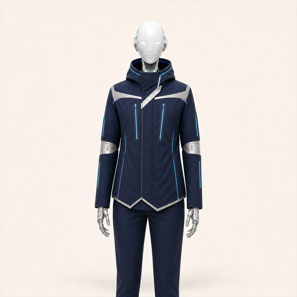 AURA trägt die Outdoor Weather Jacket für Roboter
