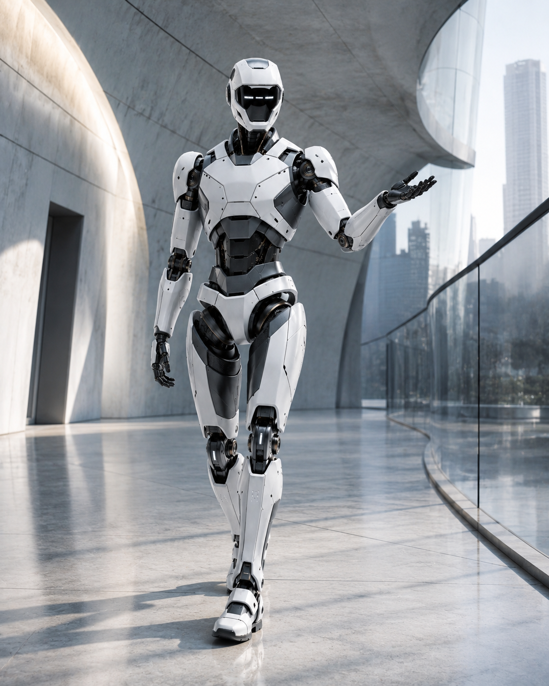 Unbekleideter humanoider Roboter